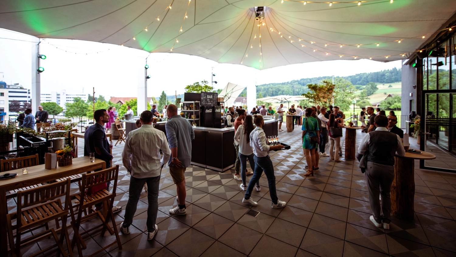 Terrasse für Sommerfest